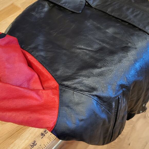 Betty Boop American Toons Vintage Leather 90's Bomber Jacket XL - Picture 7 of 15